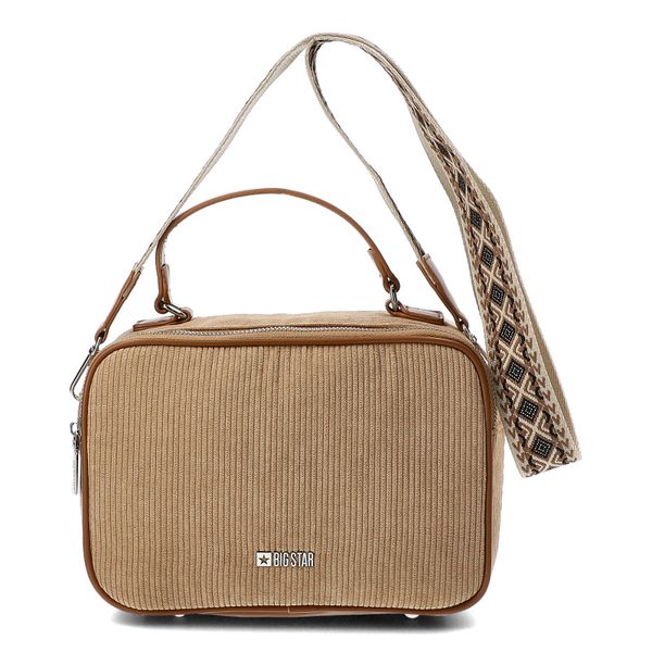 Beżowa Torebka Big Star Listonoszka Damska. Brązowe torby na ramię Big Star, bez wzorów, z materiału, eleganckie, na ramię, bez dodatków. Za 152.99 zł.