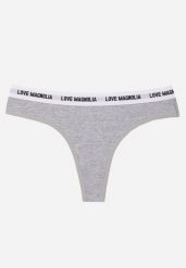 Szare Majtki Stringi z Bawełną Ozdobione Napisami Amero. Szare stringi Renee, bez wzorów, z bawełny. Za 7.99 zł.