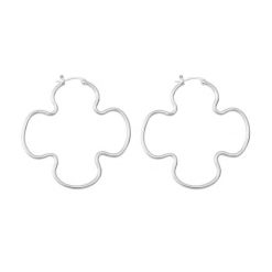 Kolczyki Clover 5 cm posrebrzane. Szare kolczyki Lilou, posrebrzane. Za 179.00 zł.