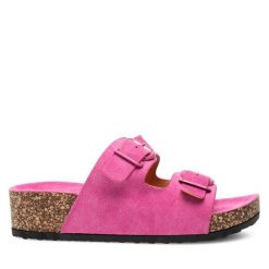Klapki Clara Barson. Czerwone klapki Clara Barson, bez wzorów, bez obcasa. Za 55.99 zł.