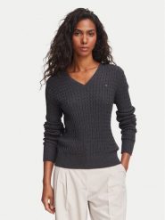 Tommy Hilfiger Sweter WW0WW44987 Szary ciemny Regular Fit. Szare swetry TOMMY HILFIGER, xxs, bez wzorów, z bawełny, bez ramiączek. Za 529.99 zł.