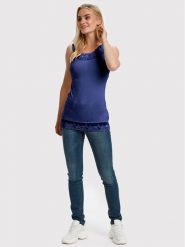 Cream Top Florence 10600385 Granatowy Slim Fit. Niebieskie topy Cream, xl, bez wzorów, z wiskozy, bez kołnierzyka, bez ramiączek. Za 69.99 zł.
