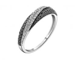Pierścionek z białego złota z diamentami - 0,32 ct - próba 585. Białe pierścionki Apart, z diamentem, złote. Za 3,690.00 zł.