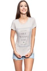 MUSTANG T SHIRT DAMSKI Alexia C Print Dove 1008973 4025. Szare t-shirty Mustang, s, bez wzorów, bez kołnierzyka, bez ramiączek. W wyprzedaży za 39.99 zł.