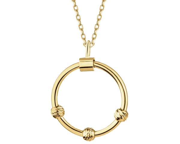 Naszyjnik srebrny - koło. Szare naszyjniki Apart, pozłacane. Za 299.00 zł.