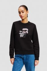 KARL LAGERFELD Czarna bluza z cyrkoniami Ikon Rs Duo. Czarne bluzy KARL LAGERFELD, s, bez wzorów, bez kaptura. W wyprzedaży za 609.99 zł.