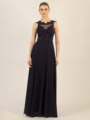 APART Sukienka w kolorze granatowym rozmiar: 42. Niebieskie sukienki Apart, bez wzorów, z koronki, bez kołnierzyka, bez ramiączek, maxi. Za 380.95 zł.