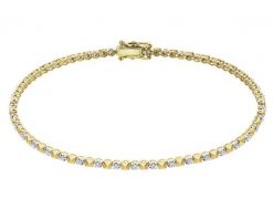 Bransoletka z żółtego złota z brylantami - 19 cm - 0,27 ct - próba 585. Żółte bransoletki Apart, z brylantem, złote. Za 7,990.00 zł.