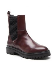 Geox Botki D Iridea D D26HRD 0436W C0044 Bordowy. Czerwone botki Geox, bez wzorów, ze skóry, bez obcasa, na płaskiej podeszwie, bez zapięcia. Za 549.99 zł.