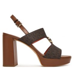 Sandały MICHAEL Michael Kors. Brązowe kozaki MICHAEL Michael Kors, bez obcasa, na słupku, bez zapięcia. Za 739.99 zł.