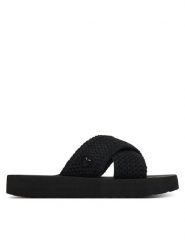 LOVE MOSCHINO Klapki JA28324G0OJQC000 Czarny. Czarne klapki Love Moschino, bez wzorów, z materiału, bez obcasa. Za 659.99 zł.