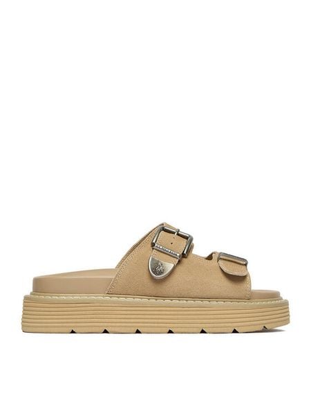 U.S. Polo Assn. Klapki EO-TANIA001W/6S1 Beżowy. Brązowe klapki U.S. Polo Assn., bez wzorów, ze skóry, bez obcasa. Za 165.99 zł.