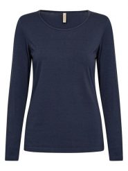 Soyaconcept Koszulka "Pylle" w kolorze granatowym rozmiar: XL. Niebieskie bluzki Soyaconcept, xl, bez wzorów, z bawełny, bez kołnierzyka, bez ramiączek. Za 73.95 zł.