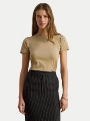 LAUREN RALPH LAUREN T-Shirt Alli 200807563053 Beżowy Regular Fit. Brązowe t-shirty Lauren Ralph Lauren, l, bez wzorów, z bawełny, bez kołnierzyka, bez ramiączek. Za 289.99 zł.