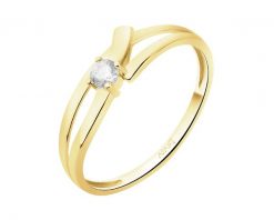 Złoty pierścionek z cyrkonią. Żółte pierścionki Apart, z cyrkonią, złote. Za 729.00 zł.