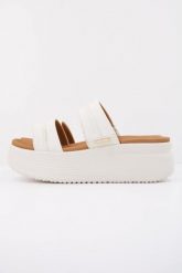 Sandały HEY DUDE AUSTIN SLIDE CLASSIC Biały. Białe sandały Hey Dude, bez wzorów, z tkaniny, bez obcasa, bez zapięcia. Za 204.99 zł.