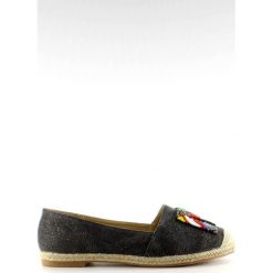 Czarne Espadryle z kolorowymi koralikami H8-58 Black. Czarne espadryle ButyModne, z aplikacjami, bez obcasa, bez zapięcia. W wyprzedaży za 69.00 zł.