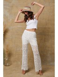 Joséfine Spodnie "Ardus" w kolorze kremowym rozmiar: L. Brązowe spodnie materiałowe Joséfine, l, bez wzorów, z materiału. Za 130.99 zł.