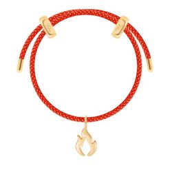 Bransoletka Liana, pozłacana w kolorze czerwonym ze złotą nitką z zawieszką Płomień Miłości. Czerwone bransoletki Lilou, pozłacane. Za 338.00 zł.
