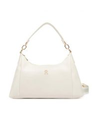 Tommy Hilfiger Torebka Th Essential Shoulder Bag AW0AW18373 Beżowy. Brązowe torebki klasyczne TOMMY HILFIGER, bez wzorów, ze skóry, bez dodatków. Za 529.99 zł.