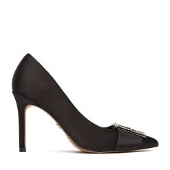 Szpilki Nine West. Czarne szpilki Nine West, bez wzorów, bez obcasa, na szpilce, bez zapięcia. Za 249.99 zł.