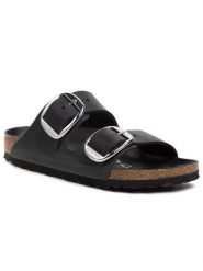 Birkenstock Klapki Arizona Big Buckle 1011075 Czarny. Czarne klapki Birkenstock, bez wzorów, ze skóry, bez obcasa. Za 549.99 zł.
