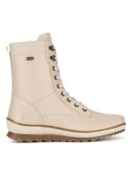 Remonte Trzewiki R8483-60 Beżowy. Brązowe botki Remonte, bez wzorów, ze skóry, bez obcasa, na płaskiej podeszwie, bez zapięcia. Za 321.99 zł.