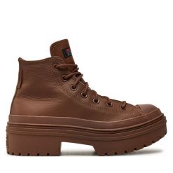 Botki Converse. Brązowe botki Converse, bez wzorów, bez obcasa, na płaskiej podeszwie, bez zapięcia. Za 519.99 zł.