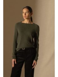 Perfect Cashmere Kaszmirowy sweter "Whitney" w kolorze ciemnozielonym rozmiar: XL. Brązowe swetry Perfect Cashmere, xl, bez wzorów, z kaszmiru, bez ramiączek. Za 359.32 zł.