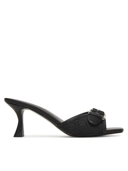 Guess Klapki FLJDI2 FAL03 Czarny. Czarne klapki Guess, z aplikacjami, z materiału, bez obcasa. Za 471.99 zł.