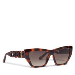 Okulary przeciwsłoneczne Guess. Brązowe okulary przeciwsłoneczne Guess, z aplikacjami. Za 409.99 zł.