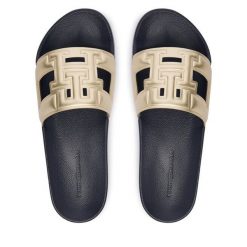 Klapki Tommy Hilfiger. Żółte klapki TOMMY HILFIGER, bez wzorów, bez obcasa. Za 189.99 zł.