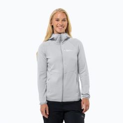 Bluza polarowa damska Jack Wolfskin Kolbenberg Hooded Fz. Szare bluzy Jack Wolfskin, bez wzorów, z polaru, bez kaptura. Za 439.99 zł.