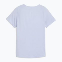 Koszulka do biegania damska PUMA Runspun Tee cool. Niebieskie bluzki Puma, bez wzorów, sportowe, bez kołnierzyka, bez ramiączek. Za 169.99 zł.