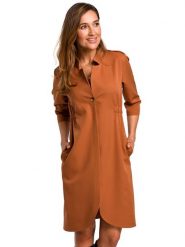 Stylove Sukienka w kolorze pomarańczowym rozmiar: M. Pomarańczowe sukienki Stylove, na co dzień, m, bez wzorów, bez kołnierzyka, bez ramiączek, midi, proste. Za 220.12 zł.
