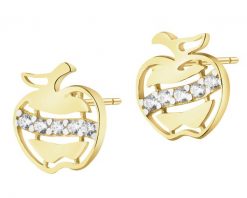 Złote kolczyki z cyrkoniami - jabłka. Żółte kolczyki Apart, z cyrkonią, złote. Za 1,119.00 zł.