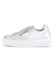 Gabor Skórzane sneakersy w kolorze srebrnym rozmiar: 38. Szare trampki Gabor, bez wzorów, ze skóry, bez zapięcia. Za 244.22 zł.