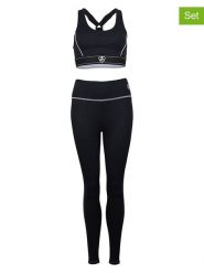 Peak Mountain 2-częściowy zestaw sportowy "Asun" w kolorze czarnym rozmiar: XL. Czarne spodnie dresowe Peak Mountain, xl, bez wzorów, z materiału. Za 126.99 zł.