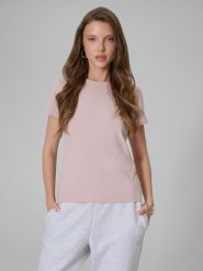 4F T-shirt slim gładki damski - różowy XS. Czerwone t-shirty 4f, xs, bez wzorów, z dzianiny, bez kołnierzyka, bez ramiączek. Za 49.99 zł.