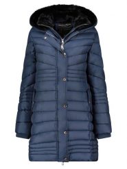 Geographical Norway Płaszcz pikowany "Biensur" w kolorze granatowym rozmiar: XL. Niebieskie płaszcze Geographical Norway, xl, bez wzorów, bez kaptura. Za 329.42 zł.