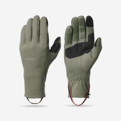 Rękawice trekkingowe dla dorosłych Forclaz MT500 dotykowe stretch. Czarne rękawiczki FORCLAZ, bez wzorów, z elastanu, sportowe. Za 69.99 zł.