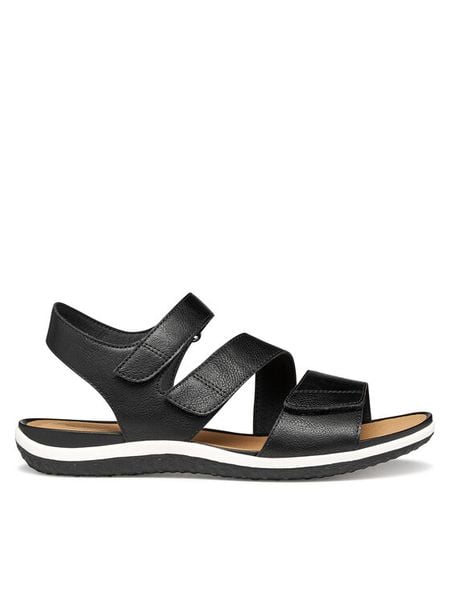 Geox Sandały D Sandal Vega D35R6A 000BC C9997 Czarny. Czarne sandały Geox, bez wzorów, ze skóry, bez obcasa, na płaskiej podeszwie, bez zapięcia. Za 213.99 zł.
