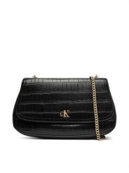 Calvin Klein Torebka Ck Croc Conv Chain Medium Bag LV04F3284G Czarny. Czarne torebki klasyczne Calvin Klein, bez wzorów, ze skóry, bez dodatków. Za 699.99 zł.