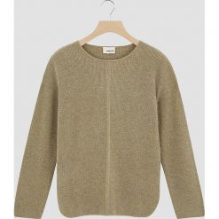 Sweter w kolorze oliwkowym. Zielone swetry Rodier, bez wzorów, prążkowane, bez ramiączek. W wyprzedaży za 152.95 zł.