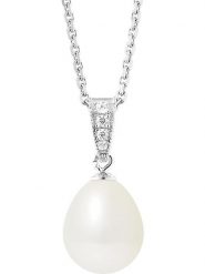 Pearline Srebrny naszyjnik z perłą - dł. 42 cm rozmiar: onesize. Białe naszyjniki Pearline, z cyrkonią, srebrne. Za 282.99 zł.