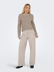 JDY Spodnie w kolorze beżowym rozmiar: XL/L32. Brązowe spodnie materiałowe JDY, l, bez wzorów, z materiału. Za 105.88 zł.