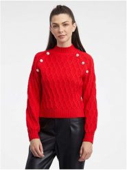 Orsay Sweter w kolorze czerwonym rozmiar: L. Czerwone swetry Orsay, l, bez wzorów, bez ramiączek. Za 80.95 zł.
