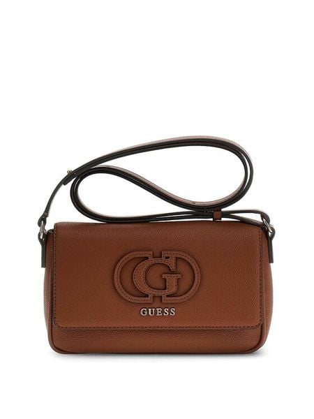 Guess Torebka Isola HWBG99 05210 Brązowy. Brązowe listonoszki Guess, z aplikacjami, ze skóry, bez dodatków. Za 294.99 zł.