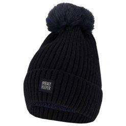 Czapka termiczna + pompon damska Rozmiar uniwersalny. Niebieskie czapki HEAT KEEPER, bez wzorów, z elastanu. Za 117.79 zł.