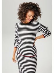 Aniston Sweter w kolorze czarno-białym rozmiar: 36. Białe swetry Aniston, bez wzorów, bez ramiączek. Za 39.31 zł.